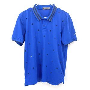 G/Fore Polo Shirt‎ Mens Medium Blue Skull Short Sleeve Stonebridge Embroidered